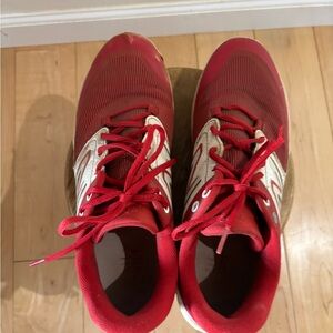 New Balance Red and White Athletic Shoes
